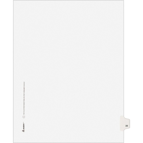 Avery-Style Legal Exhibit Side Tab Divider, Title: 23, Letter, White, 25/pack