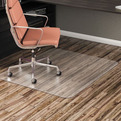 ALL DAY USE NON-STUDDED CHAIR MAT FOR HARD FLOORS, 46 X 60, RECTANGULAR, CLEAR
