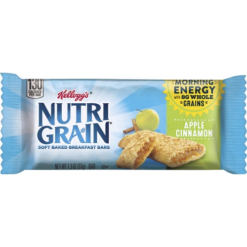 NUTRI-GRAIN SOFT BAKED BREAKFAST BARS, APPLE-CINNAMON, INDV WRAPPED 1.3 OZ BAR, 16/BOX
