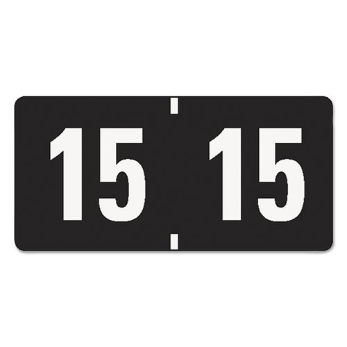Year 2015 End Tab Folder Labels, 1 1/2 X 3/4, Black, 500 Labels/roll
