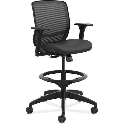 Quotient Series Mesh Mid-Back Task Stool, Black