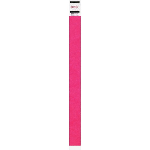 Wristbands, Tyvek, Seq Numbered, 500/PK, Neon Pink
