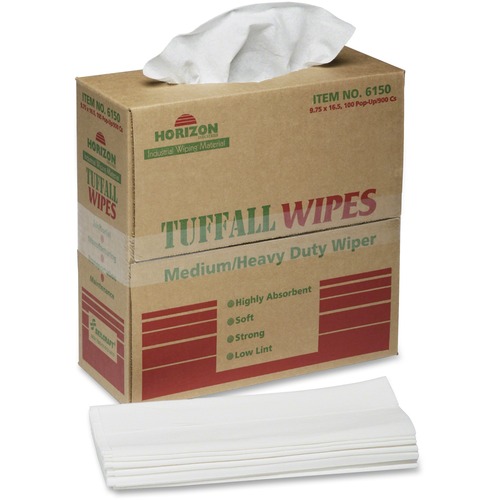 7920015122413, TUFFALL WIPES, 16 3/4 X 9 3/4, WHITE, 100/BOX