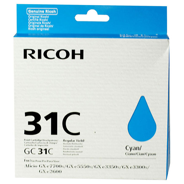 Ricoh Gelsprinter GX e3300N e3350N e5550N e7700N Cyan Ink Cartridge (1920 Yield)