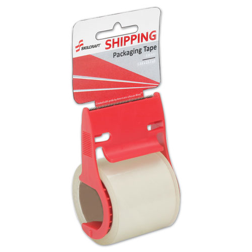 7510016758745 SKILCRAFT SHIPPING PACKAGING TAPE WITH DISPENSER, 1.5" CORE, 1.88" X 22 YDS, CLEAR