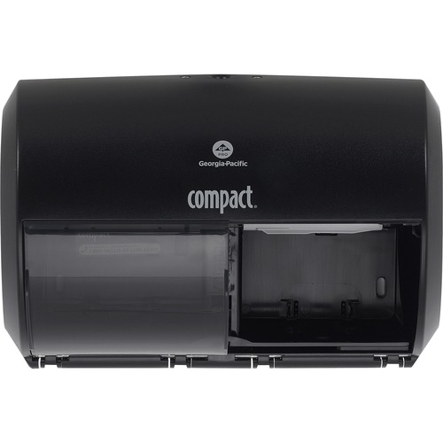 COMPACT CORELESS SIDE-BY-SIDE 2-ROLL TISSUE DISPENSER, 11.5 X 7.625 X 8, BLACK