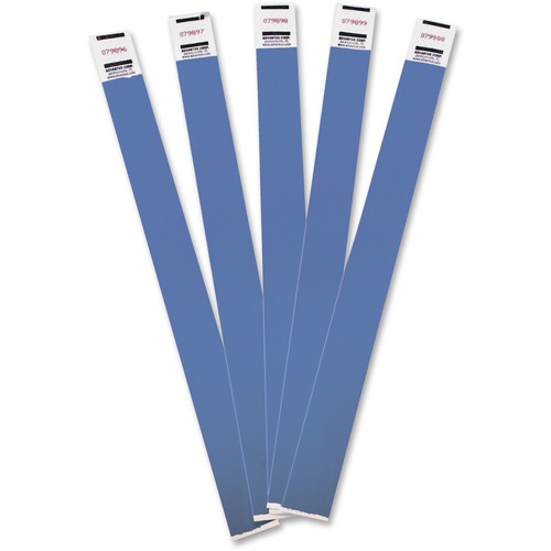 Crowd Management Wristbands, Sequentially Numbered, 10 X 3/4, Blue, 100/pack
