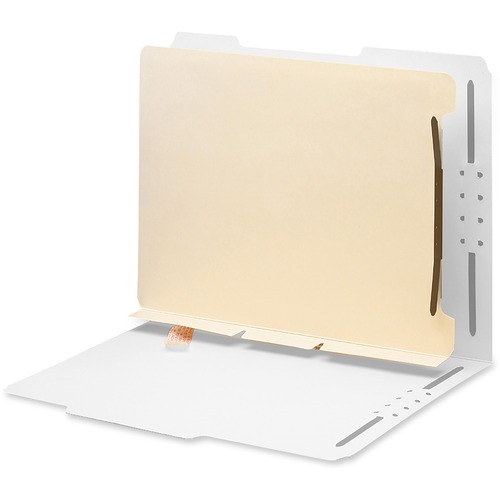 Manila Self-Adhesive Folder Dividers W/2-Prong Fastener, 2-Sect, Letter, 25/pack
