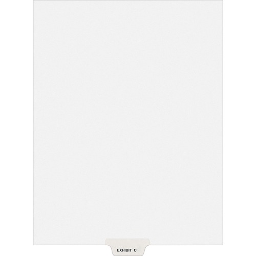 Avery-Style Preprinted Legal Bottom Tab Divider, Exhibit C, Letter, White, 25/pk