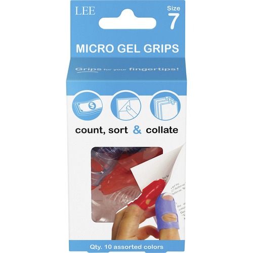 Fingertip Grips, Gel, Size 7, Medium, 11/16", 10/PK, AST