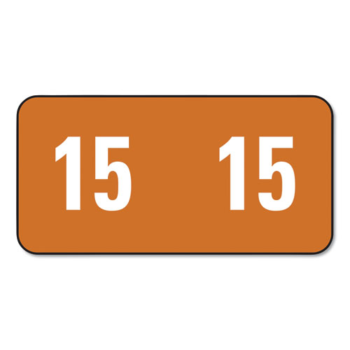 Year 2015 End Tab Folder Labels, 1/2 X 1, Brown, 250 Labels/pack