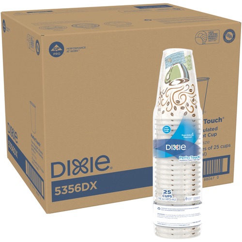 Dixie Foods  Hot Cups, Perfect Touch, Wise Size, 16 oz, 500/CT, Multi