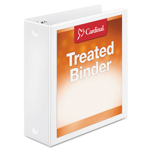Treated Binder Clearvue Locking Round Ring Binder, 3" Cap, 11 X 8 1/2, White