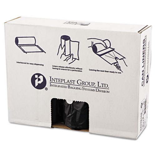 High-Density Can Liner, 43 X 48, 60gal, 16mic, Black, 25/roll, 8 Rolls/carton