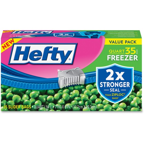 SLIDER BAGS, 1 QT, 2.5 MIL, 7" X 8", CLEAR, 315/CARTON
