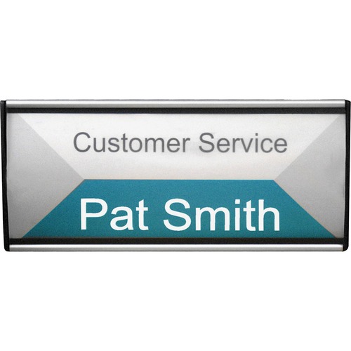 People Pointer Wall/door Sign, Aluminum Base, 8 3/4 X 4, Black/silver