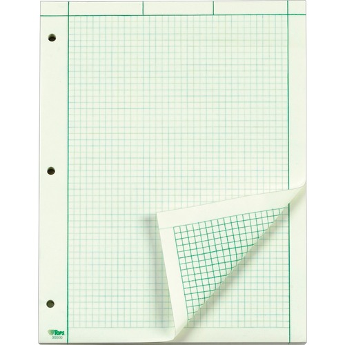 Engineering Computation Pad, 8 1/2 X 11, Green, 100 Sheets