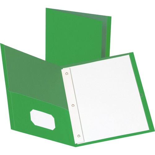 2-Pocket Folders, 100 Sh Cap, Ltr, 9-1/2"x11", 25/BX, GN