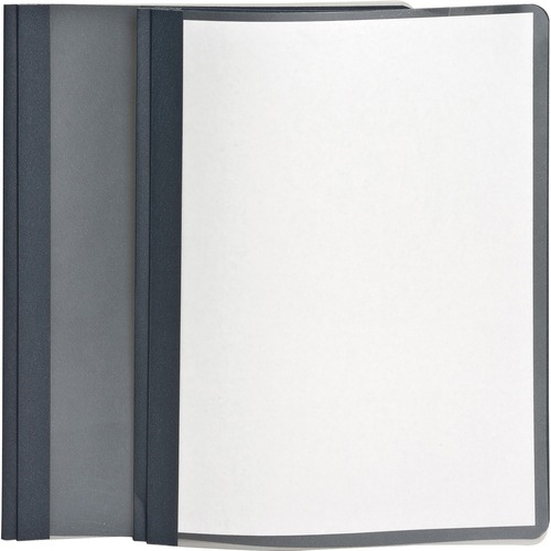 Clear Front Report Cover, 3 Fasteners, Letter, 1/2" Capacity, Dark Blue, 25/box