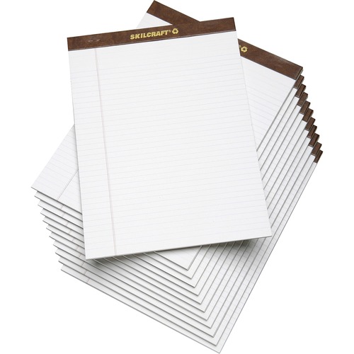 7530013723108, LEGAL PAD, DOUBLE MARGIN, 8 1/2 X 11 3/4, WHITE, 50 SHEETS, DZ.