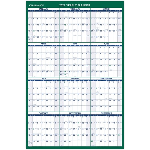 VERTICAL ERASABLE WALL PLANNER, 24 X 36, 2019