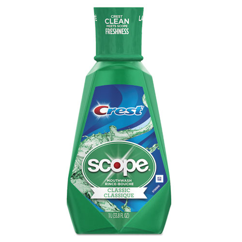 + SCOPE MOUTH RINSE, CLASSIC MINT, 1 L BOTTLE, 6/CARTON