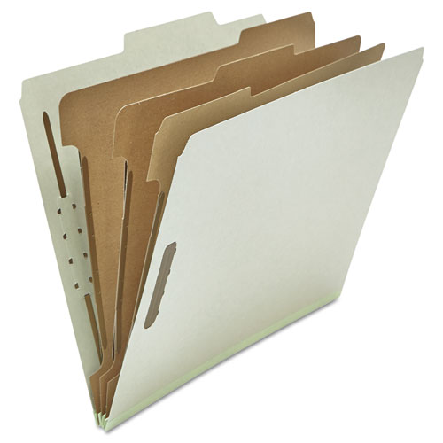 Pressboard Classification Folder, Letter, Eight-Section, Gray, 10/box