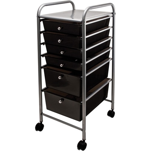 Portable Drawer Organizer, 13w X 15 3/8d X 32 1/8h, Smoke/matte Gray
