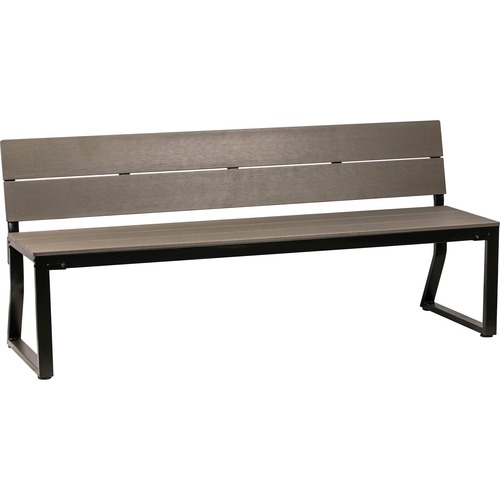 Bench, w/Backrest, Outdoor, 72"x22"x18-1/8", CCL/BK
