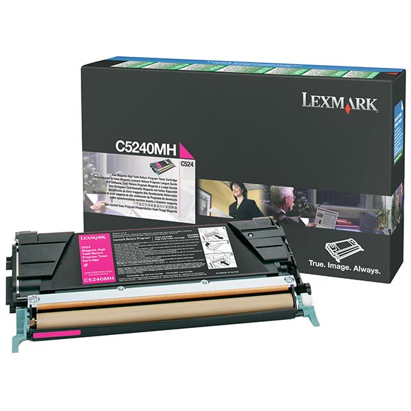 Lexmark C524 C532 C534 High Yield Magenta Return Program Toner Cartridge for US Government (5000 Yield) (TAA Compliant Version of C5240MH)