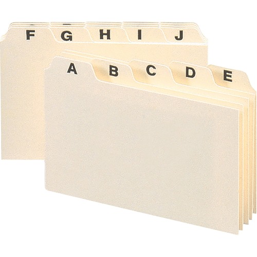 Card Guides, A-Z Tabs, 1/5 Cut, 6"x4", 5/ST, Manila