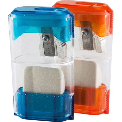 Sharpener w/ Eraser, 2-5/8", 20/Display Box, Assorted