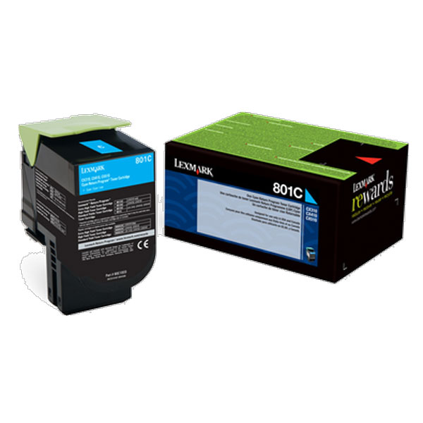Lexmark CX310 CX410 CX510 Cyan Return Program Toner Cartridge for US Government (1000 Yield) (TAA Compliant Version of 80C10C0)