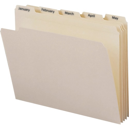 Indexed Folder,2-Ply Top-Tab,Jan-Dec,11-5/8"x9-1/2",Manila