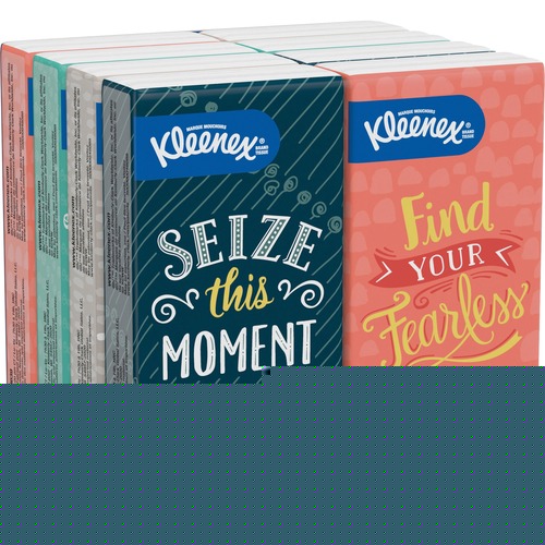 ON THE GO PACKS FACIAL TISSUES, 3-PLY, WHITE, 10 SHEETS/POUCH, 8 POUCHES/PACK