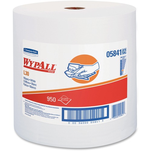L30 TOWELS, 12 2/5 X 13 3/10, WHITE, 950 PER ROLL