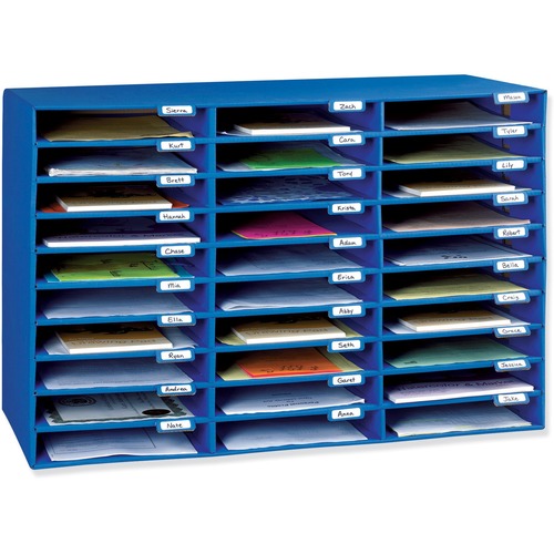 Mail Box, 30 Slots, 12-1/2"x10"x1-3/4", Blue