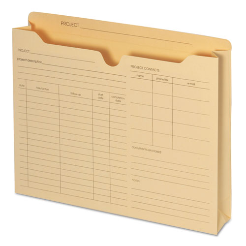 Preprinted Expanded Project Jackets, Letter, 11 Point Manila, 50/box
