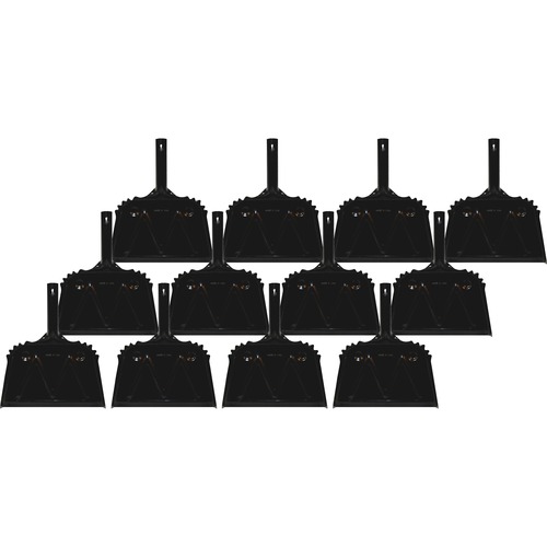 Genuine Joe  Dustpan, Heavy-Duty Metal, 12", 12/CT, Black