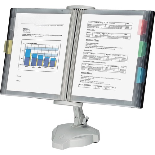 Reference Rack, Plastic, Letter, 10 Pockets, Platinum