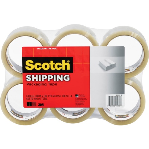 3350 General Purpose Packaging Tape, 1.88" X 109yds, 3" Core, Clear, 6/pack