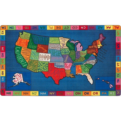 My America Doodle Map, 6'x8'4, Multi