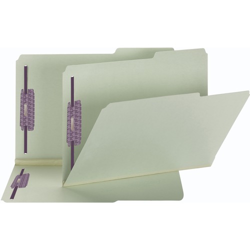 Two Inch Expansion Fastener Folder, 2/5 Right Tab, Legal, Gray Green, 25/box