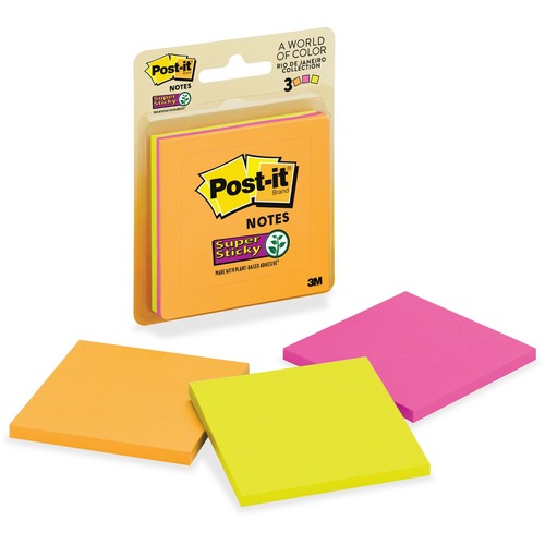 Super Sticky Pads, 3"x3", 3 PD/PK, 45 SH/PD, RioDeJaneiro