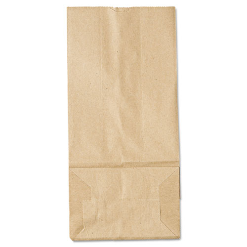 GROCERY PAPER BAGS, 35 LBS CAPACITY, #5, 5.25"W X 3.44"D X 10.94"H, KRAFT, 500 BAGS
