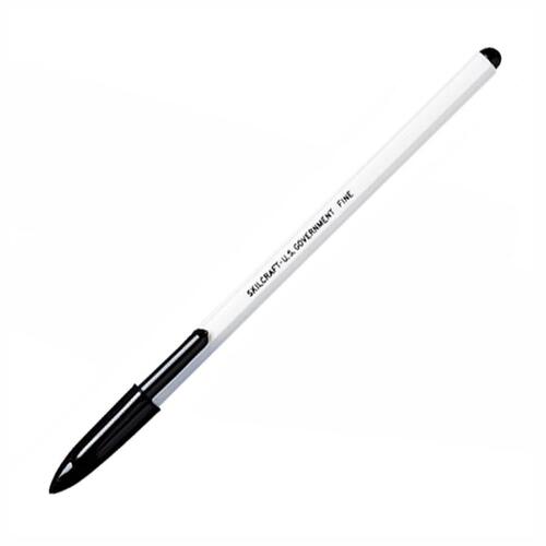 7520010605820, BALLPOINT STICK PEN, BLACK INK, FINE, DOZEN