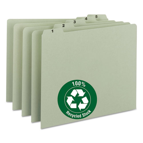 Recycled Top Tab File Guides, Daily, 1/5 Tab, Pressboard, Letter, 31/set