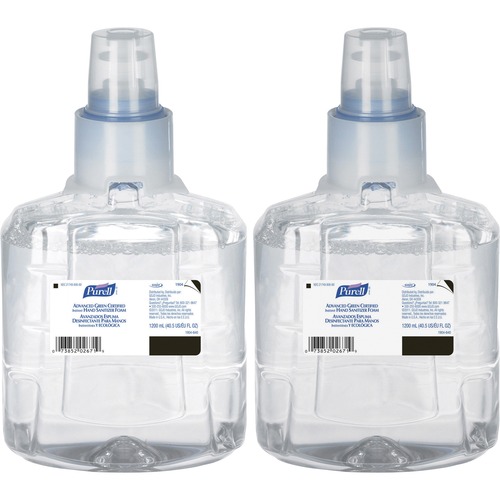 ADVANCED GREEN CERTIFIED HAND SANITIZER REFILL, 1200 ML, FOAM, FRAGFREE, 2/CT