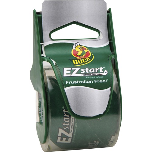 EZ START PREMIUM PACKAGING TAPE WITH DISPENSER, 1.5" CORE, 1.88" X 22.2 YDS, CLEAR