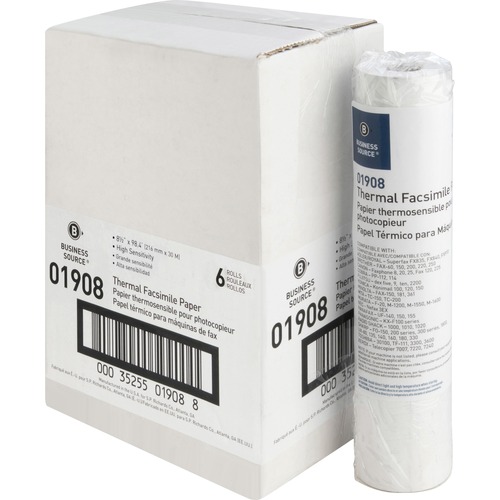 Fax Paper, 1/2" Core, "H" Sensitivity, 8-1/2"x98', 6/CT, WE